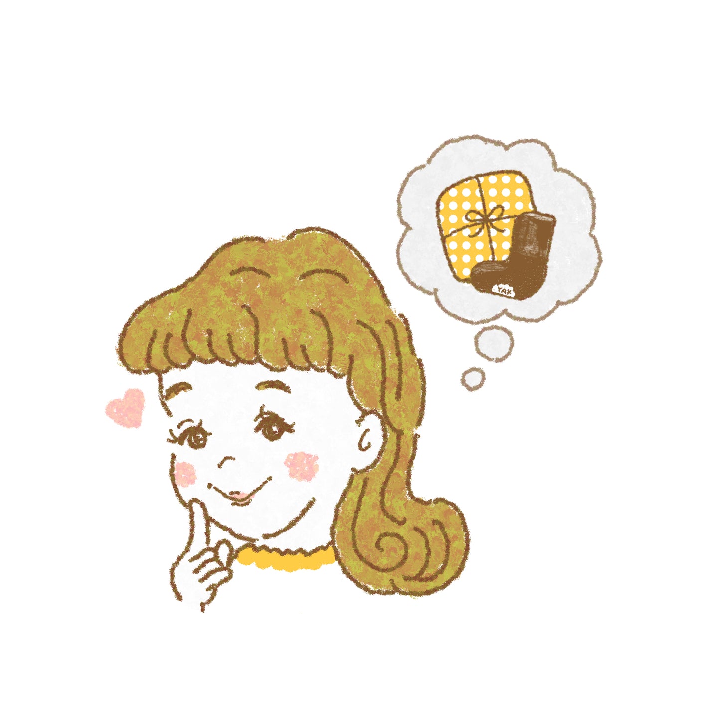 大切なひとを考えている女性のイラスト